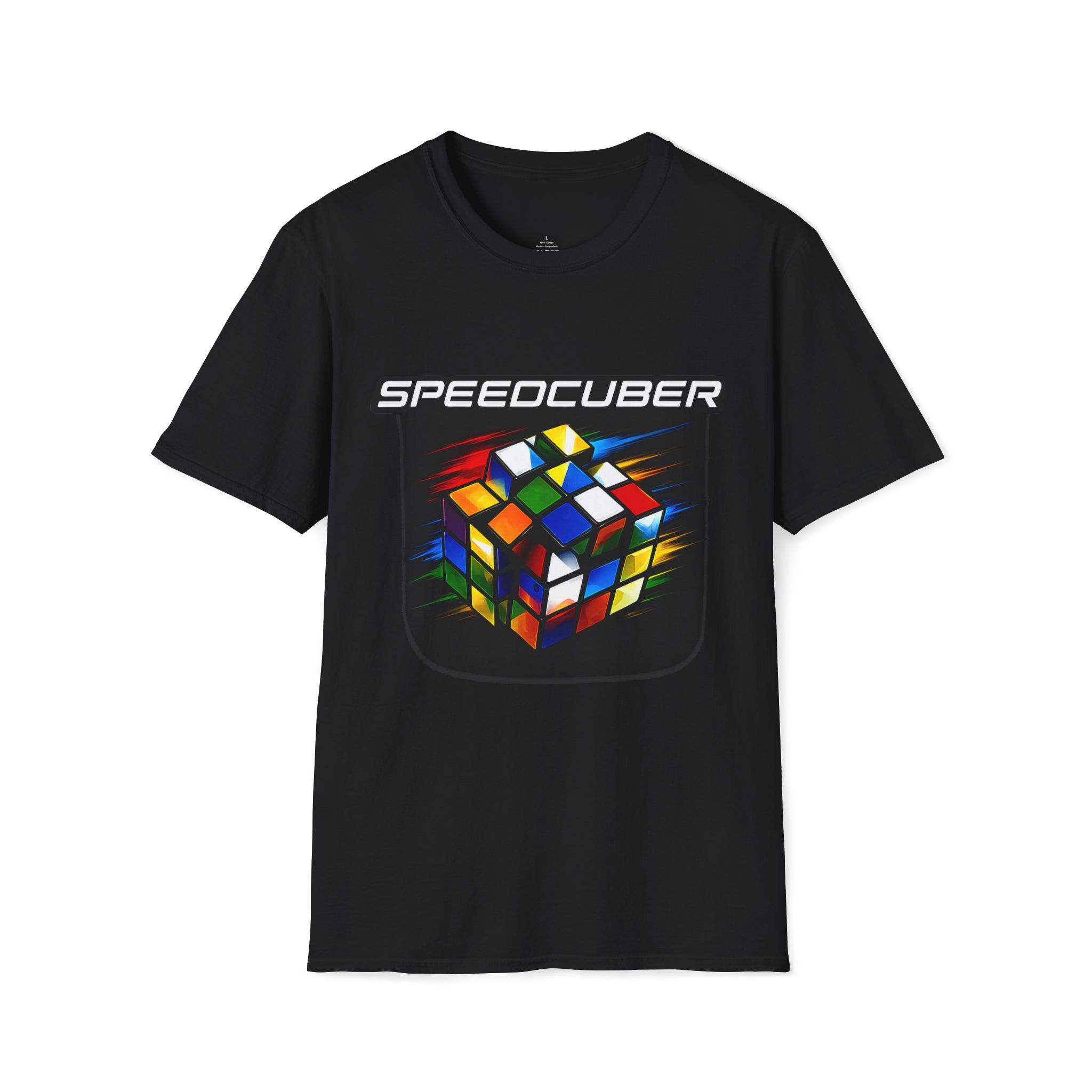 Speedcuber Rubik's Cube t-shirt with colorful puzzle cube graphic